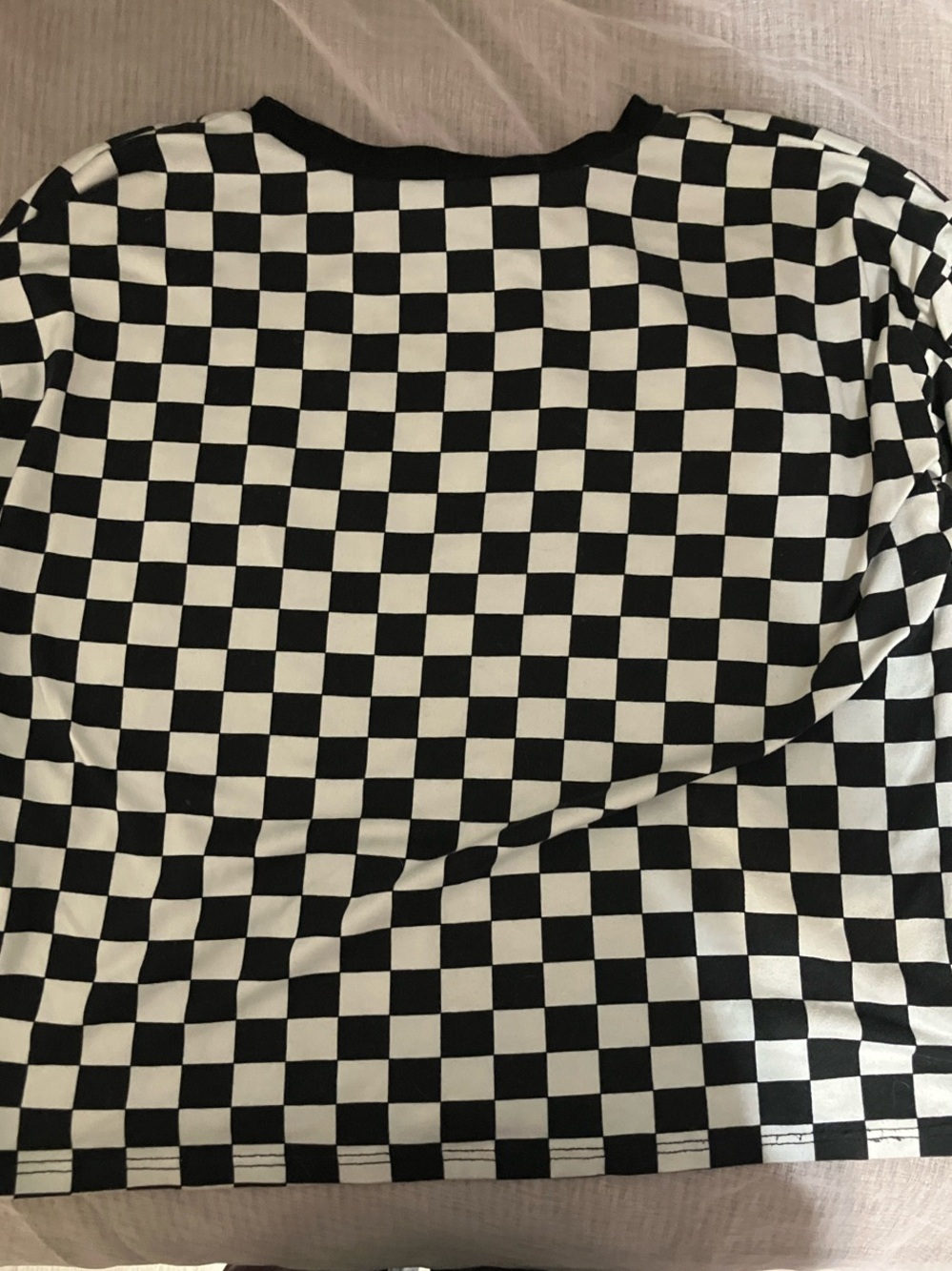 Forever 21 Black and White Checkerboard Long Sleeve Tee